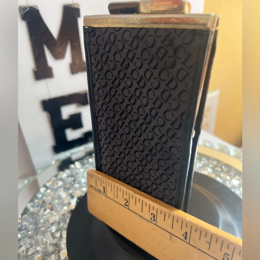 Dior Black Textured Accessory with Gold Detail